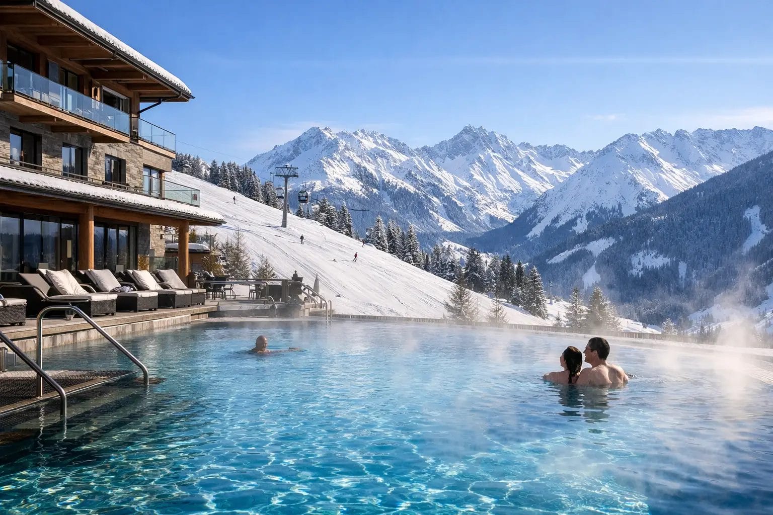 Skihotel mit beheiztem Außenpool finden